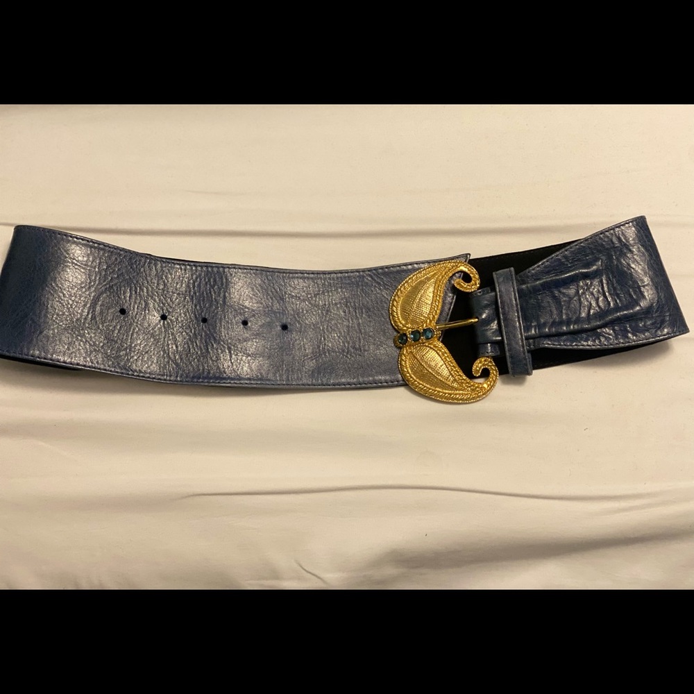 Marciano blue with gold leather belt XXS